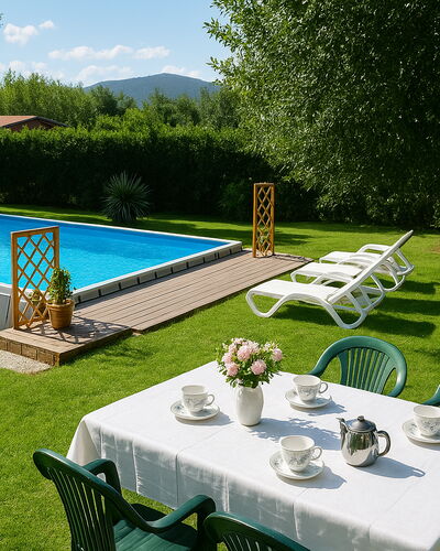 Villa Elisa: Swimming Pool, Garden, Shade, Outdoor Furniture, Leisure, Lawn, Eco Hotel, Backyard, Yard, Landscaping