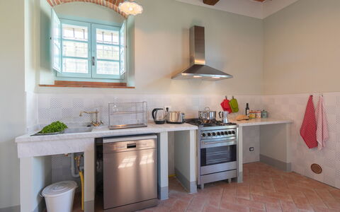 Villa Mezzavia: Room, Property, Furniture, Kitchen, Interior Design, Building, Floor, Cabinetry, Countertop, House