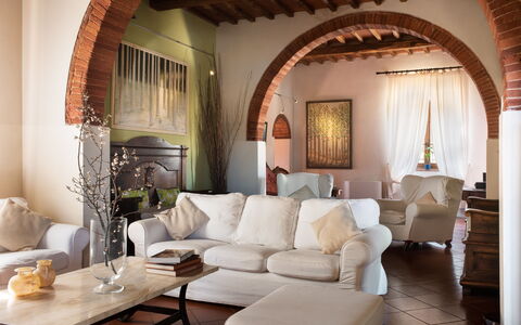 Villa Fabbri: Table, Furniture, Property, Picture Frame, Couch, Building, Comfort, Interior Design, Living Room, Wood