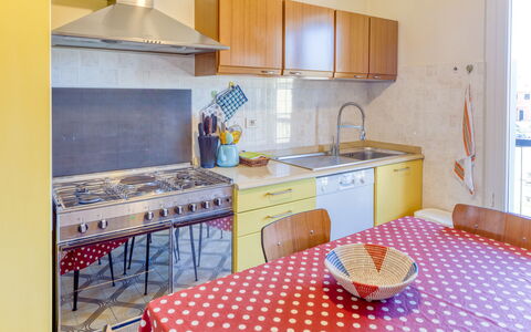 Giulia Apartment 2 - Levanto: Room, Property, Kitchen, Furniture, Yellow, House, Interior Design, Building, Countertop, Cabinetry