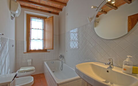 Casa Legoli: Bathroom, Room, Property, Interior Design, Building, House, Bathroom Sink, Home, Floor, Daylighting