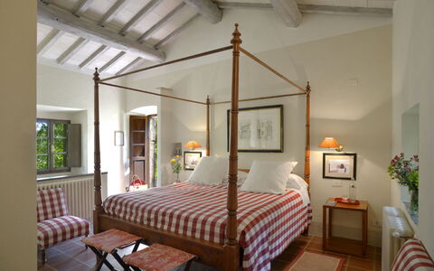 Casa Di Lilli: Furniture, Interior Design, Bedroom, Bed, Ceiling, Linens, Textile, Room, Bedding, Flooring