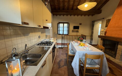 Podere Di Mero Casolare: Furniture, Interior Design, Flooring, Wood, Home, Floor, Room, Kitchen, House, Lighting