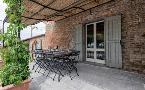 Villa Milluzzi: Furniture, Building, Table, Plant, Window, Chair, Wood, Door, Architecture, Brick