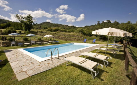 Villa Il Biancospino: Sky, Property, Cloud, Swimming Pool, Umbrella, Sunlounger, Outdoor Furniture, Shade, Body Of Water, Plant