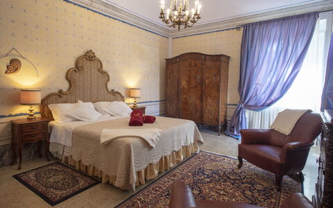 Villa Asciolo: Lighting, Interior Design, Room, Floor, Bed, Property, Furniture, Textile, Flooring, Wall