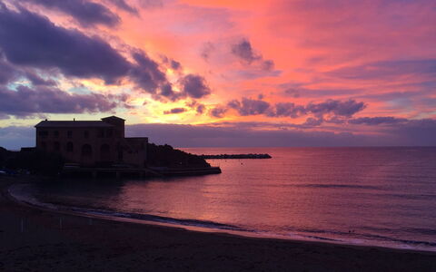 Luigina - Levanto: Sky, Water, Horizon, Body Of Water, Afterglow, Dusk, Sunset, Sea, Coastal And Oceanic Landforms