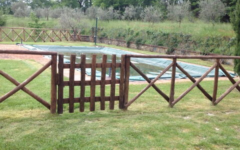 Villa Miravalle: Garden, Fence, Lawn, Landscaping, Yard, Backyard, Shade, Park, Wood Stain, Hardwood