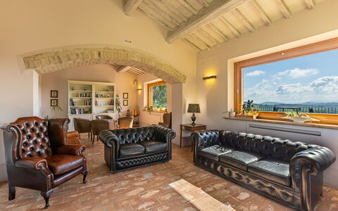 Villa Le Buche: Furniture, Property, Couch, Picture Frame, Building, Wood, Lighting, Living Room, Interior Design, Architecture