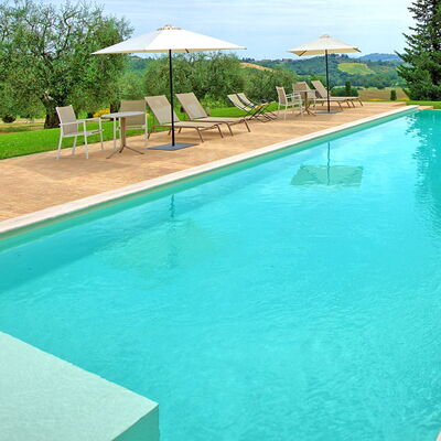 Villa Le Buche: Water, Plant, Property, Swimming Pool, Sky, Green, Tree, Blue, Azure, Shade