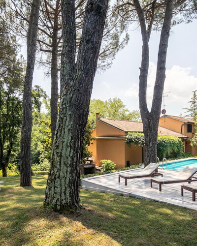 Villa Del Mugello: Plant, Building, Property, Sky, Shade, Tree, House, Land Lot, Cloud, Swimming Pool