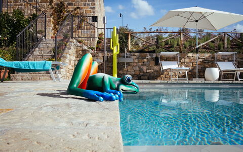 Villa Castiglioni: Water, Sky, Azure, Swimming Pool, Building, Window, Shade, Leisure, Outdoor Furniture, Aqua