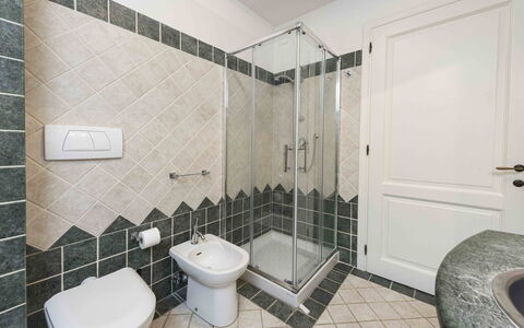 Villa Dell'acquaborra: Bathroom, Flooring, Plumbing Fixture, Floor, Interior Design, Toilet, Sink, Toilet Seat, Tap, Bathroom Sink