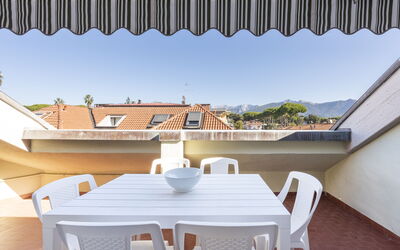 Casa Serchio: Building, Daytime, Property, Light, Shade, Table, Wood, Chair, Architecture, Lighting