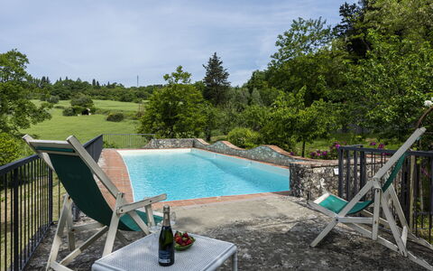 Villa Vigliano: Water, Sky, Plant, Swimming Pool, Cloud, Chair, Outdoor Furniture, Tree, Shade, Land Lot