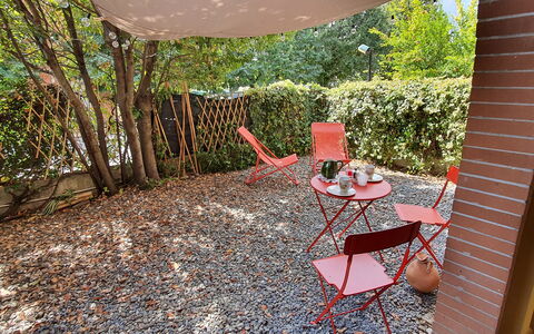 Bianca: Plant, Furniture, Table, Chair, Outdoor Table, Outdoor Furniture, Tree, Wood, Shade, Grass