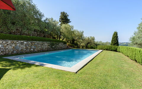 Villa Agnola: Water, Sky, Property, Plant, Swimming Pool, Tree, Rectangle, Shade, Grass, Leisure