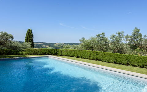 Villa Agnola: Water, Sky, Water Resources, Property, Natural Landscape, Plant, Azure, Swimming Pool, Botany, Tree