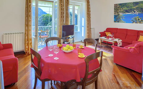 Apartment Fernanda - Levanto: Furniture, Table, Property, Decoration, Chair, Window, Textile, Wood, Interior Design, Flooring