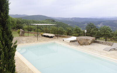 Villa San Leo: Water, Sky, Cloud, Swimming Pool, Building, Mountain, Tree, Composite Material, Plant, Real Estate