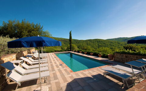 Villa Badia: Sky, Water, Property, Swimming Pool, Umbrella, Azure, Plant, Outdoor Furniture, Shade, Tree