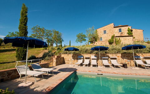 Villa Badia: Water, Plant, Sky, Building, Azure, Tree, Shade, Swimming Pool, Arecales, Body Of Water