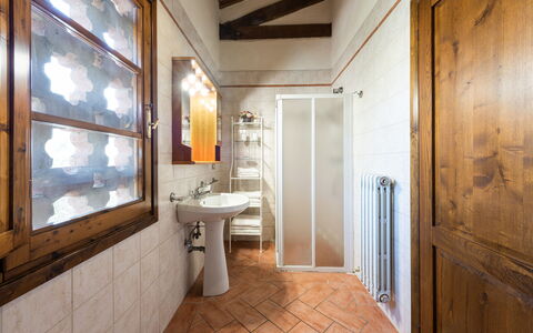 Villa Varna: Mirror, Tap, Plumbing Fixture, Sink, Building, Bathroom Sink, Wood, Bathroom, Window, Interior Design