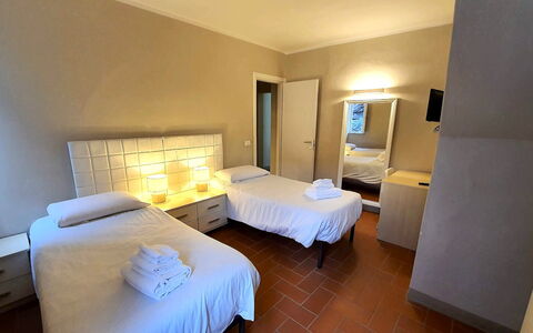 Loft Lucca: Bed, Bedroom, Bed Frame, Bedding, Bed Sheet, Mattress, Wood Stain, Mattress Pad, Hotel