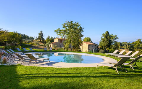 Villa Campestri: Water, Sky, Plant, Swimming Pool, Tree, Building, Natural Landscape, Architecture, Land Lot, Shade