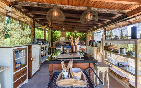 Villa Pancole: Property, Table, Furniture, Couch, Wood, Interior Design, Architecture, Living Room, Building, Plant