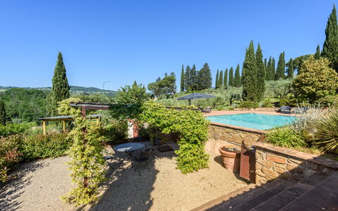 Villa Pancole: Plant, Sky, Property, Plant Community, Water, Nature, Tree, Natural Landscape, Swimming Pool, Land Lot