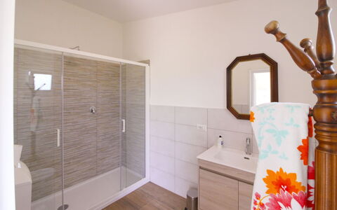 Casa Angela: Flooring, Floor, Interior Design, Plumbing Fixture, Furniture, Bathroom, Lighting, Bathroom Cabinet, Plumbing, Room