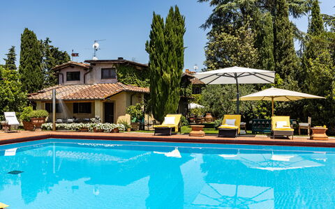 Podere La Torre: Water, Plant, Property, Sky, Furniture, Building, Swimming Pool, Tree, Chair, Azure