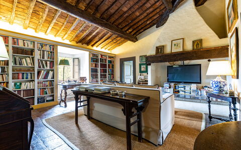 Podere La Torre: Property, Furniture, Table, Building, Wood, Architecture, House, Floor, Interior Design, Living Room
