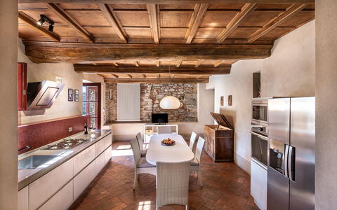 San Tommaso: Furniture, Property, Interior Design, Lighting, Kitchen, Table, Wood, Flooring, Floor, Living Room