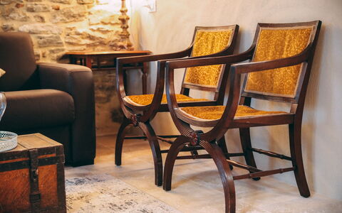 Casa San Valentino: Furniture, Table, Chair, Comfort, Wood, Interior Design, Floor, Flooring, Building, Hardwood