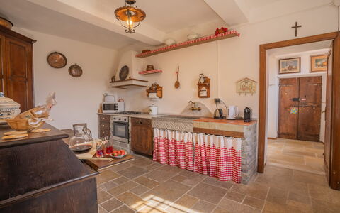 Villa In Garfagnana: Picture Frame, Building, Cabinetry, Wood, Orange, Interior Design, Flooring, Floor, Living Room, Wood Stain