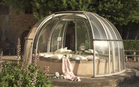 Villa In Garfagnana: Plant, Building, Tree, House, Grass, Tints And Shades, Tent, Landscape, Leisure, Garden