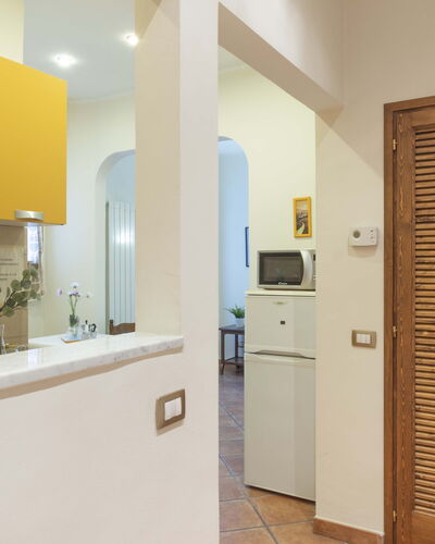 Vintage Apartment in Florence: Cabinetry, Building, Tap, Sink, Countertop, Door, Interior Design, House, Wood