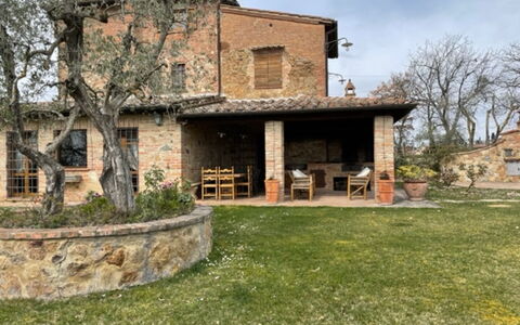 Villa Nibbiano: Plant, Sky, Window, Building, Tree, Cloud, Land Lot, Wood, Grass, House