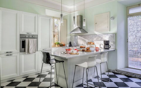 Villa Staggia: Kitchen, Furniture, Interior Design, Flooring, Countertop, Kitchen Appliance, Floor, Major Appliance, Cabinetry, Ceiling