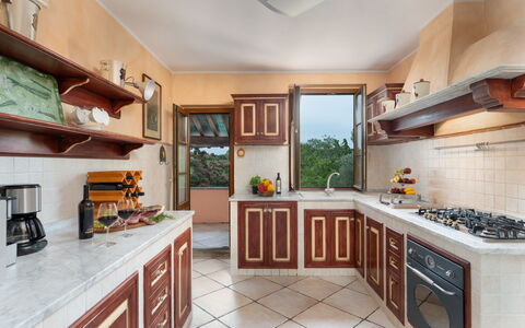 Villa Morellino: Cabinetry, Countertop, Property, Furniture, Kitchen Stove, Kitchen, Wood, Home Appliance, Interior Design, Kitchen Appliance