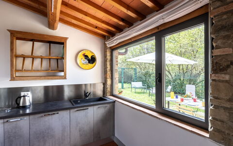 Casa Bosco D'arte Holiday Home , Greve In Chianti,: Wood, Interior Design, Home, Furniture, Flooring, Kitchen, Countertop, Ceiling, Wood Stain, Kitchen Sink