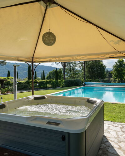 Il Mulino Di Vogognano - Subbiano, Private Pool, J: Plant, Water, Property, Building, Shade, Window, Umbrella, Swimming Pool, Outdoor Furniture, Rectangle