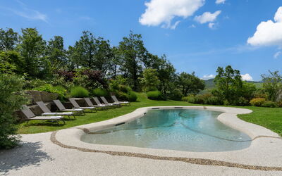 Villa Torre Delle Rose - Firenzuola, Private Pool,: Cloud, Water, Sky, Plant, Water Resources, Property, Natural Landscape, Tree, Swimming Pool, Landscape