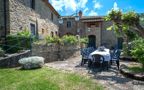 Colle Degli Ulivi - Cortona, Pool, Nature, Privacy: Plant, Cloud, Sky, Property, Building, Window, Table, Chair, Grass, Rural Area