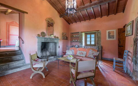 Colle Degli Ulivi - Cortona, Pool, Nature, Privacy: Furniture, Picture Frame, Property, Wood, Interior Design, Building, Living Room, Floor, Table, Flooring