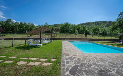 Leopolda In Selvarella Pool And Wi-fi: Sky, Water, Property, Plant, Cloud, Swimming Pool, Shade, Tree, Grass, Rectangle
