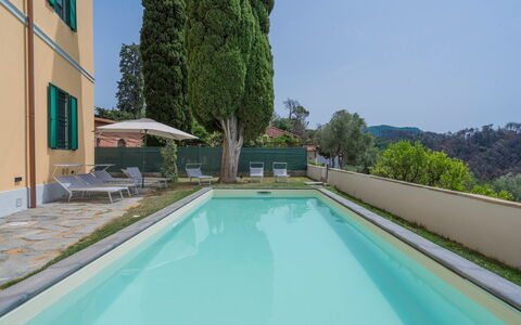 Massarosa Front Lake, The Gargoyles: Water, Sky, Plant, Building, Swimming Pool, Window, Azure, Tree, Shade, Leisure