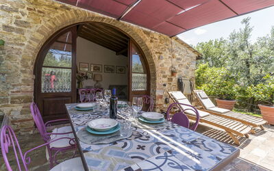 Casa Anita - Castellina In Chianti - Granaio, Tosc: Furniture, Table, Property, Plant, Chair, Building, Interior Design, Architecture, Window, House